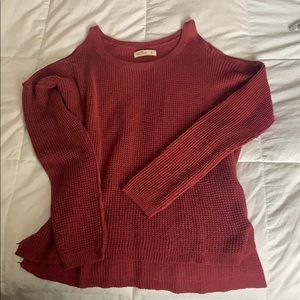 Cold shoulder knit sweater